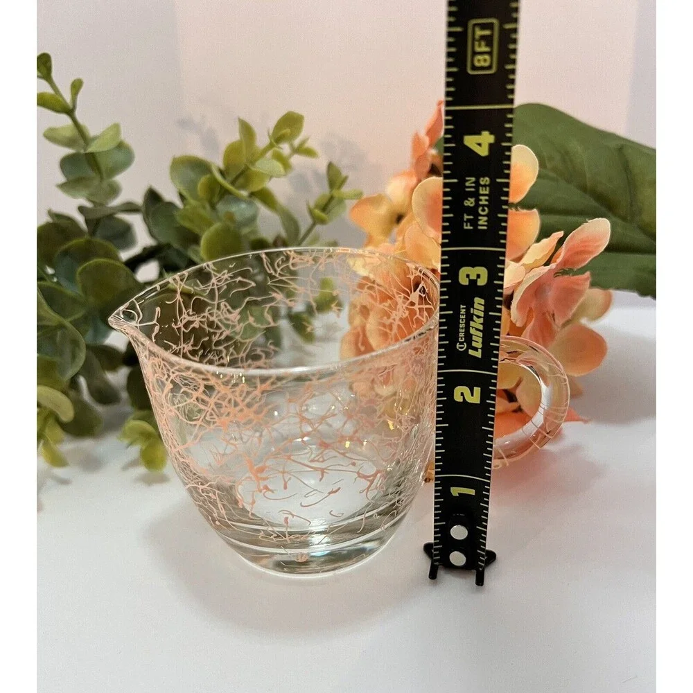 Vintage Hazel Atlas Gay Fad Studio Pink Splatter Paint Veiling Art Glass Creamer - Picture 6 of 7